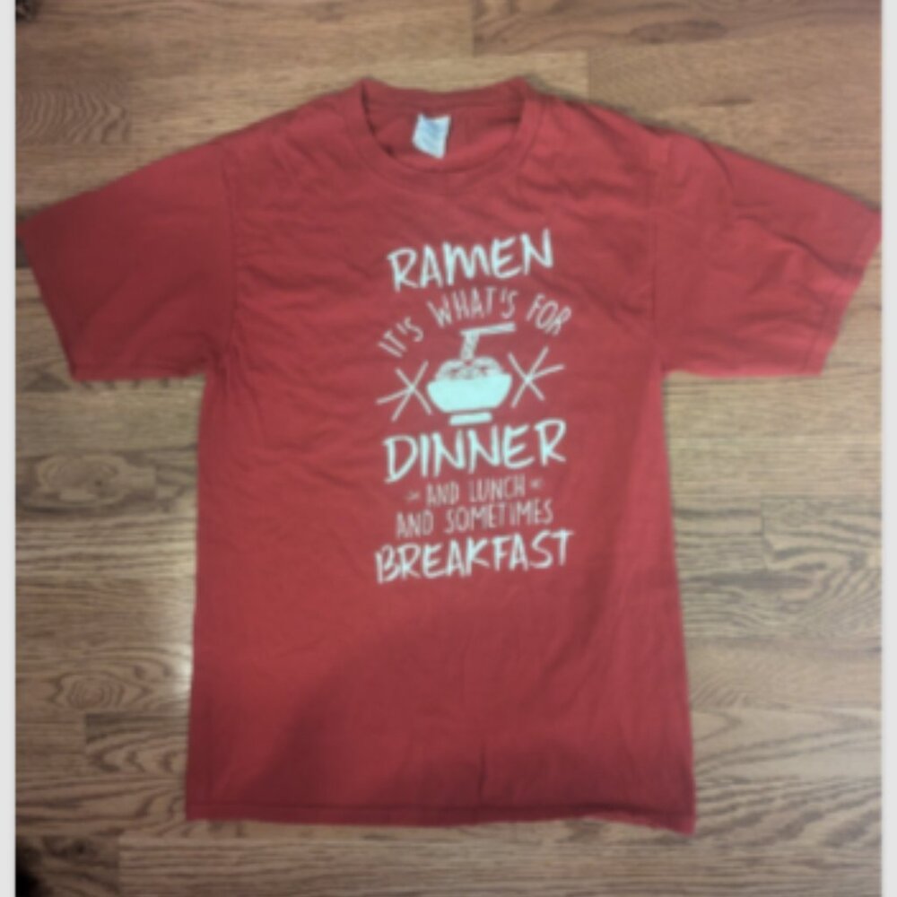 Red Ramen It’s What’s For Dinner Lunch & Sometimes Breakfast Graphic Tee Small